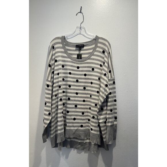 Lane Bryant Women’s Polka Dot Striped Retro Pullover Sweater Plus Size 22 24 - Picture 1 of 6